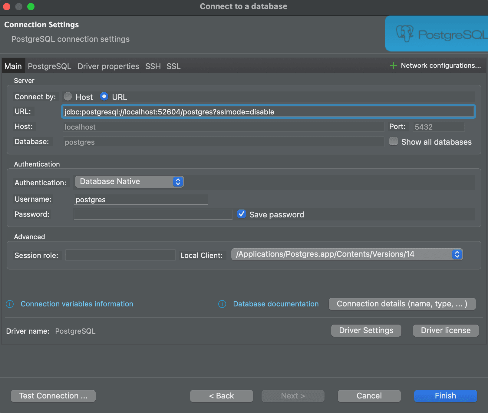 View of DBeaver connected to Prisma Postgres